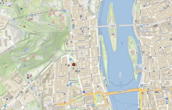 mapa - Pronájem kancelářských prostor 214 m², Praha 5 - Smíchov