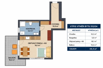 Prodej bytu 1+kk v družstevním vlastnictví 44 m², Praha 10 - Dolní Měcholupy