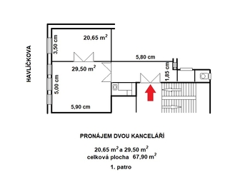 Pronájem kancelářských prostor 68 m², Plzeň