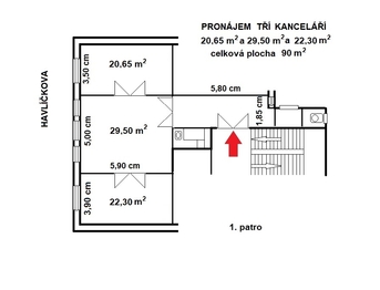 Pronájem kancelářských prostor 90 m², Plzeň