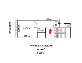 Pronájem kancelářských prostor 50 m², Plzeň