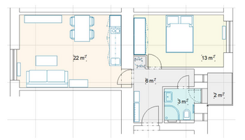 Pronájem bytu 2+kk v osobním vlastnictví 44 m², Praha 4 - Nusle