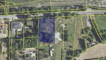 Hranice pozemku v mapě KN - Prodej pozemku 1670 m², Hřebeč