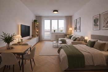 Vizualizace - pokoj - Prodej bytu 1+1 v družstevním vlastnictví 35 m², Ostrava