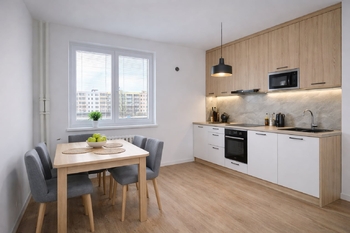 Vizualizace - kuchyň - Prodej bytu 1+1 v družstevním vlastnictví 35 m², Ostrava
