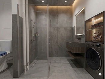 Vizualizace - koupelna - Prodej bytu 1+1 v družstevním vlastnictví 35 m², Ostrava