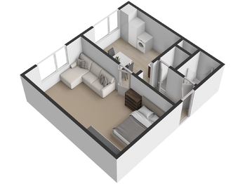 půdorys - Pronájem bytu 1+1 v osobním vlastnictví 39 m², Plzeň