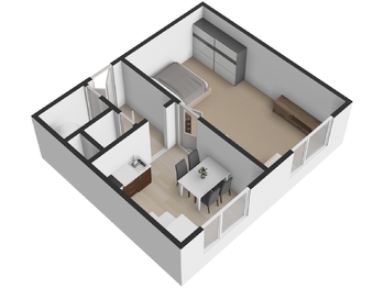 půdorys - Pronájem bytu 1+1 v osobním vlastnictví 39 m², Plzeň