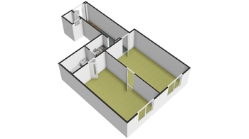půdorys - Pronájem bytu 2+1 v osobním vlastnictví 57 m², Plzeň