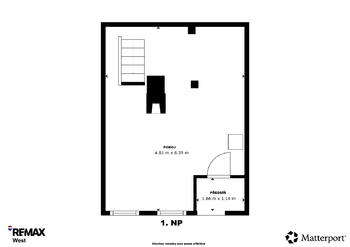 Půdorys 1.NP - Prodej chaty / chalupy 54 m², Nejdek