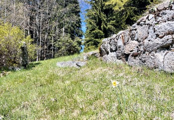 Kamenné zdi v okolí chaty - Prodej chaty / chalupy 54 m², Nejdek