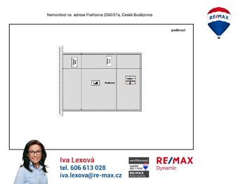 orientační půdorys podkroví - Prodej domu 227 m², České Budějovice