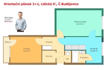 Prodej bytu 2+1 v osobním vlastnictví 67 m², České Budějovice
