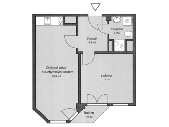 Prodej bytu 2+kk v osobním vlastnictví 43 m², Praha 9 - Kyje
