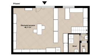 Pronájem obchodních prostor 52 m², Praha 6 - Bubeneč