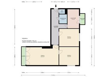 Prodej bytu 3+1 v osobním vlastnictví 72 m², Praha 4 - Braník