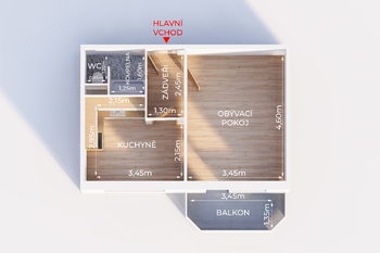 Prodej bytu 1+1 v družstevním vlastnictví 30 m², Bojkovice