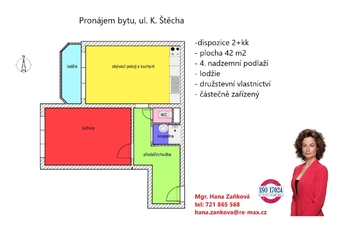 Pronájem bytu 2+kk v družstevním vlastnictví 42 m², České Budějovice
