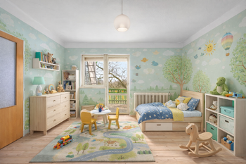 vizualizace dětský pokoj - Prodej domu 130 m², Tupadly