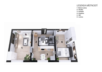 Prodej bytu 2+1 v osobním vlastnictví 52 m², Pardubice