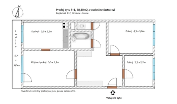 Prodej bytu 3+1 v osobním vlastnictví 68 m², Litvínov