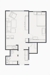 Půdorys - Prodej bytu 2+kk v osobním vlastnictví 41 m², Praha 4 - Modřany