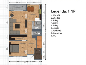 Pronájem bytu 2+1 v osobním vlastnictví 76 m², Kroměříž