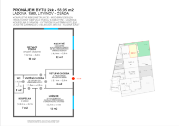 Pronájem bytu 2+kk v osobním vlastnictví 59 m², Litvínov