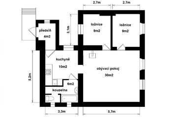 Pronájem bytu 3+1 v družstevním vlastnictví 75 m², Zákolany