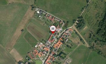 Letecký pohled. - Prodej zemědělského objektu 455 m², Zálší