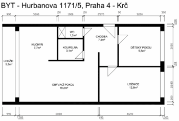 Pronájem bytu 3+kk v osobním vlastnictví 61 m², Praha 4 - Krč
