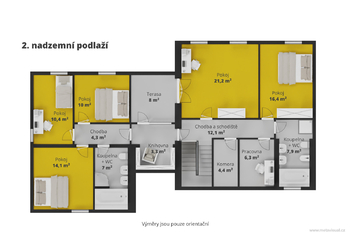 Plánek domu - 1. patro - Prodej domu 260 m², Horoměřice