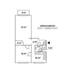 Pronájem bytu 2+1 v osobním vlastnictví 53 m², Praha 3 - Žižkov
