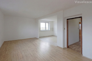 Obývací pokoj vizualizace - Prodej bytu 3+1 v osobním vlastnictví 67 m², Kostelec nad Černými lesy