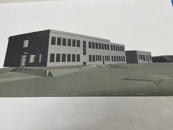 Budoucí vizualizace budovy -- sklad v zadní části - Pronájem skladovacích prostor 363 m², Chlumec nad Cidlinou 