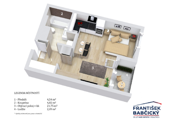 Prodej bytu 1+kk v osobním vlastnictví 32 m², Praha 10 - Uhříněves