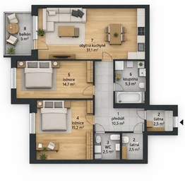 Pronájem bytu 3+kk v osobním vlastnictví 87 m², Praha 8 - Libeň