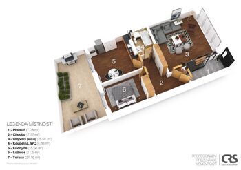 Pronájem bytu 2+1 v osobním vlastnictví 96 m², Praha 6 - Přední Kopanina