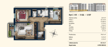Prodej bytu 3+kk v osobním vlastnictví 74 m², Plzeň