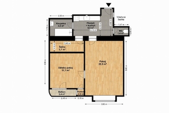 Prodej bytu 2+kk v osobním vlastnictví 60 m², Praha 3 - Vinohrady