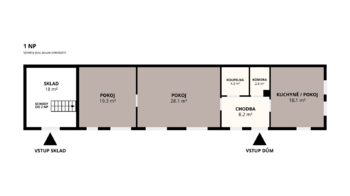 Půdorys - Prodej domu 81 m², Okřínek
