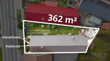 Vyznačení pozemku - Prodej domu 81 m², Okřínek