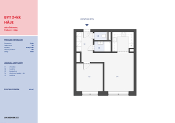 Prodej bytu 2+kk v osobním vlastnictví 43 m², Praha 4 - Háje