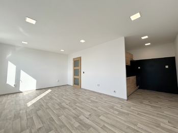 Obývací pokoj  - Pronájem bytu 1+1 v osobním vlastnictví 31 m², Nymburk 