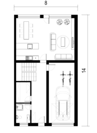 Půdorys 4+KK - Prodej pozemku 546 m², Rakvice