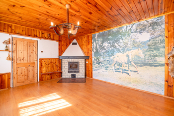 obývací pokoj s krbem - Prodej chaty / chalupy 80 m², Žlutice