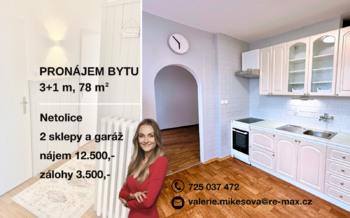 Pronájem bytu 3+1 v osobním vlastnictví 72 m², Netolice