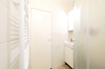 sprchový kout v koupelně - Prodej bytu 1+1 v osobním vlastnictví 32 m², Praha 9 - Letňany