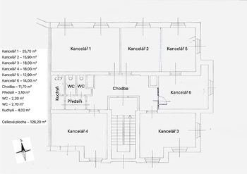 Pronájem kancelářských prostor 128 m², Praha 10 - Strašnice