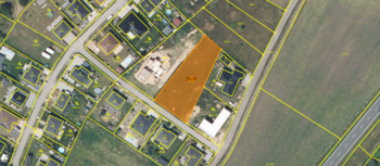pohled z ptačí perspektivy - Prodej pozemku 1397 m², Písková Lhota